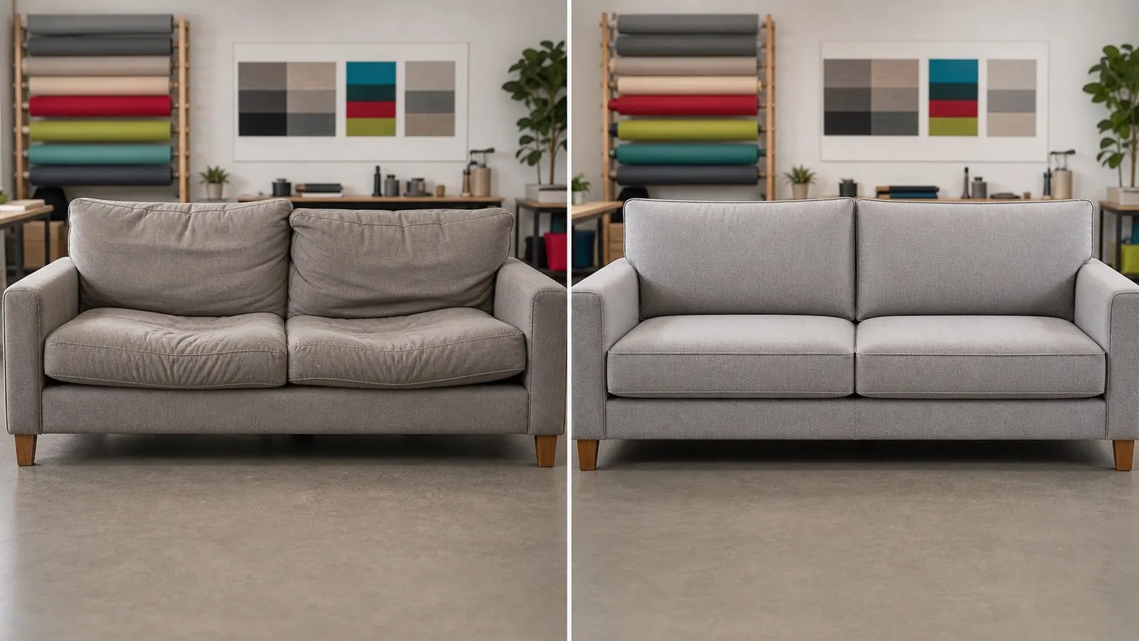 Sagging couch cushions repaired and restored